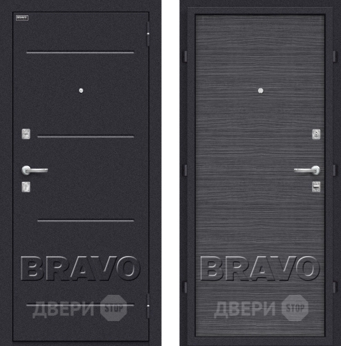 Входная металлическая Дверь Bravo Оптим Кобра Black Wood в Краснознаменске