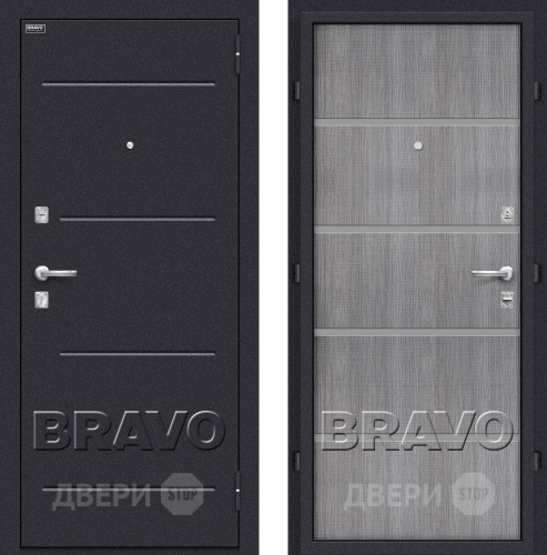 Входная металлическая Дверь Bravo Оптим Лайн Грей в Краснознаменске