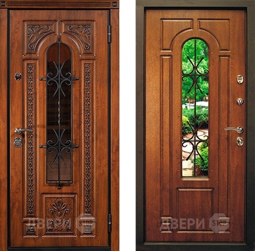 Дверь Юркас Лацио с ковкой и стеклом в Краснознаменске