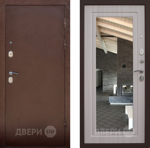 Входная металлическая Дверь Снедо Сити Эш Вайт с зеркалом в Краснознаменске