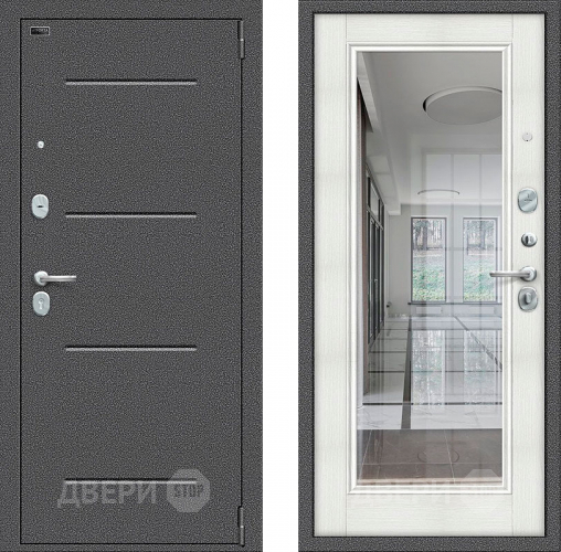 Входная металлическая Дверь Bravo Porta S-2 104/П61 с зеркалом Бьянко в Краснознаменске