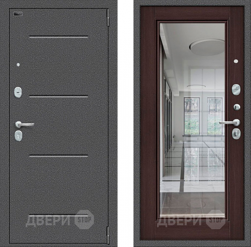 Входная металлическая Дверь Bravo Porta S-2 104/П61 с зеркалом венге в Краснознаменске