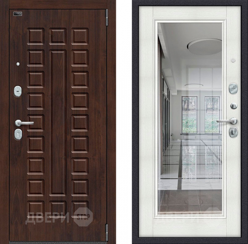 Входная металлическая Дверь Bravo Porta S-3 51/П61 с зеркалом Бьянко в Краснознаменске