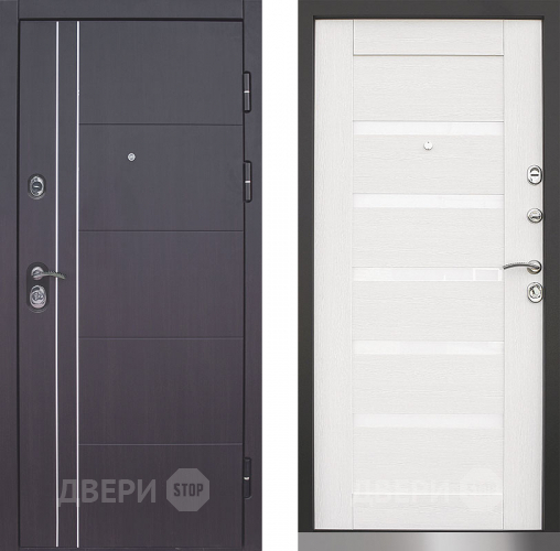 Входная металлическая Дверь Техно 01 винорит венге/лиственница белая в Краснознаменске