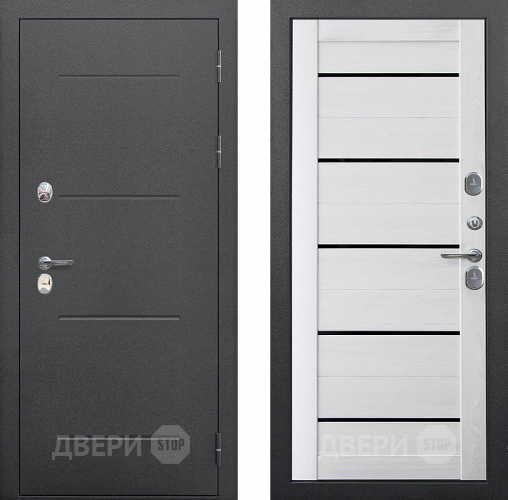 Дверь Цитадель Isoterma Серебро/Астана милки (черная лакобель) в Краснознаменске