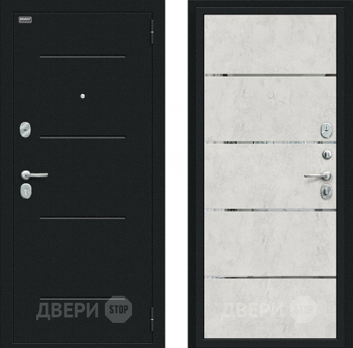 Входная металлическая Дверь Bravo Лайн Букле черное/Look Art в Краснознаменске
