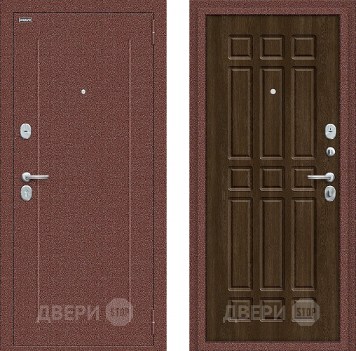 Входная металлическая Дверь Bravo Любо Мини Антик медный/Dark Barnwood в Краснознаменске