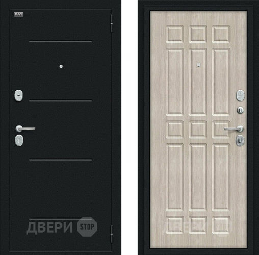 Входная металлическая Дверь Bravo Мило Букле черное/Cappuccino Veralinga в Краснознаменске