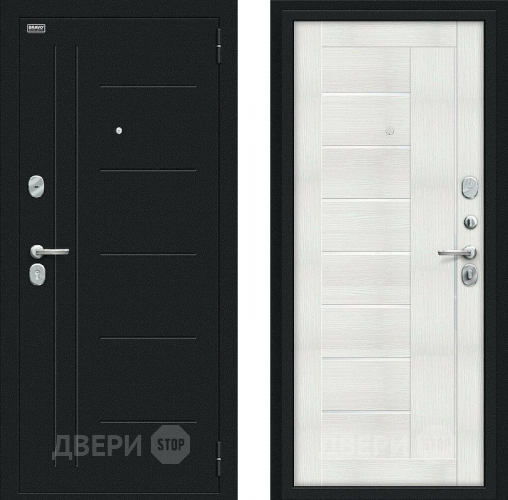Входная металлическая Дверь Bravo Проф Букле черное/Bianco Veralinga в Краснознаменске