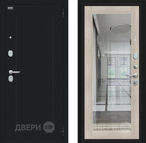 Входная металлическая Дверь Bravo Флэш Букле черное/Cappuccino Veralinga в Краснознаменске