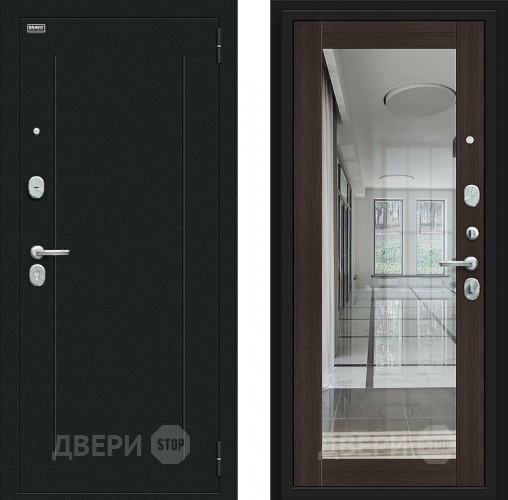 Входная металлическая Дверь Bravo Флэш Букле черное/Wenge Veralinga в Краснознаменске