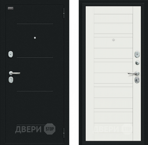 Входная металлическая Дверь Bravo Сити Kale Букле черное/Off-white в Краснознаменске