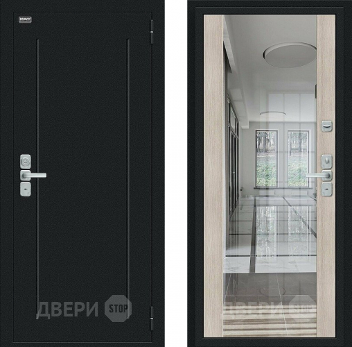 Входная металлическая Дверь Bravo Глори Букле черное/Cappuccino Veralinga в Краснознаменске