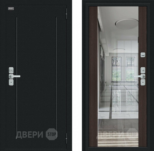 Входная металлическая Дверь Bravo Глори Букле черное/Wenge Veralinga в Краснознаменске