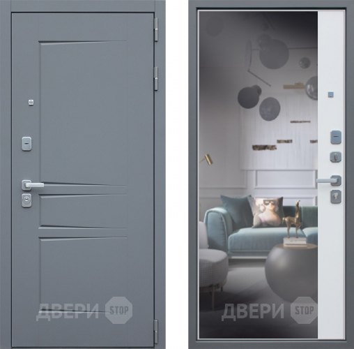 Входная металлическая Дверь Йошкар Челси с зеркалом в Краснознаменске