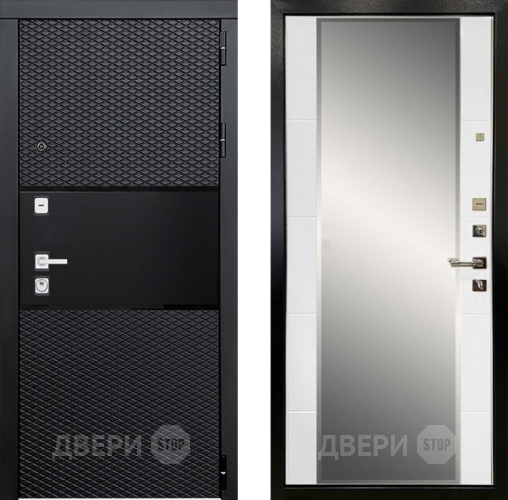 Входная металлическая Дверь Ратибор Прима 3К с зеркалом Белый матовый в Краснознаменске