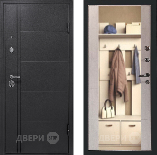 Входная металлическая Дверь Форпост Эверест Зеркало Беленый дуб в Краснознаменске