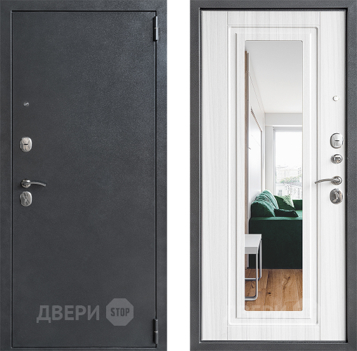 Входная металлическая Дверь Дверной Континент ДК-70 Зеркало Лиственница в Краснознаменске
