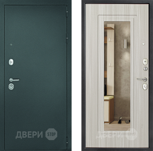 Входная металлическая Дверь Дверной Континент Рубикон Серебро Зеркало Сандал в Краснознаменске