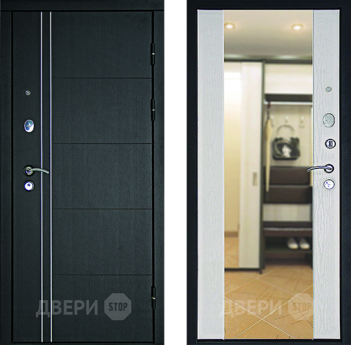 Дверь Дверной Континент Тепло - Люкс Зеркало Беленый дуб в Краснознаменске