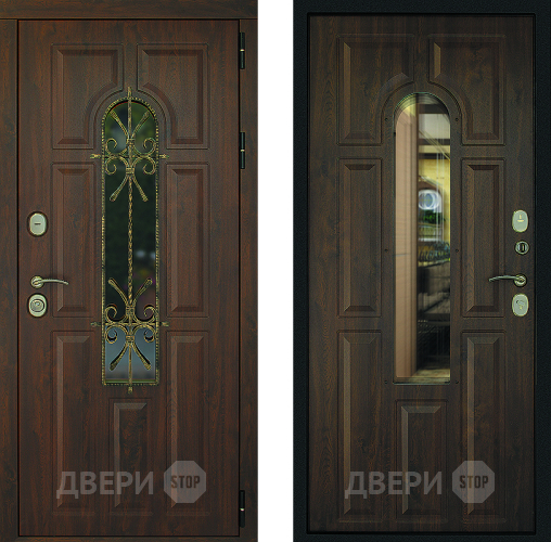 Входная металлическая Дверь Дверной Континент Лион Темный орех в Краснознаменске