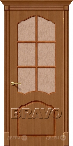 Межкомнатная дверь со стеклом Каролина (Орех) в Краснознаменске