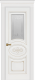 Межкомнатная дверь Дверь Премьер ДО, белая эмаль, патина золото, мателюкс с фрезеровкой в Краснознаменске