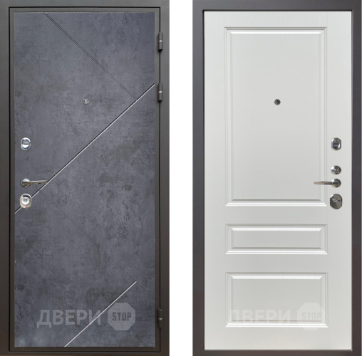 Входная металлическая Дверь Шелтер (SHELTER) Комфорт Бетон урбан индиго 1 Белый ясень в Краснознаменске
