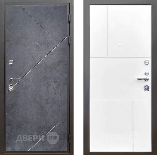 Входная металлическая Дверь Шелтер (SHELTER) Комфорт Бетон урбан индиго 8 Белый матовый в Краснознаменске