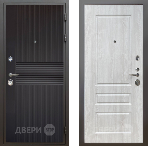 Входная металлическая Дверь Шелтер (SHELTER) Комфорт Черная шагрень 2 Сосна белая в Краснознаменске