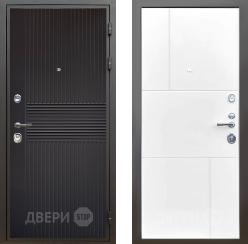 Входная металлическая Дверь Шелтер (SHELTER) Комфорт Черная шагрень 8 Белый матовый в Краснознаменске