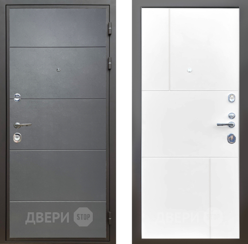 Входная металлическая Дверь Шелтер (SHELTER) Комфорт Лофт графит 8 Белый матовый в Краснознаменске