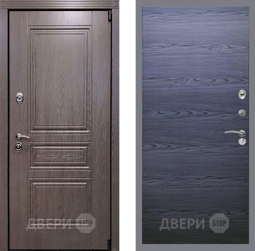Входная металлическая Дверь Рекс (REX) Пренмиум-S GL Дуб тангенальный черный в Краснознаменске