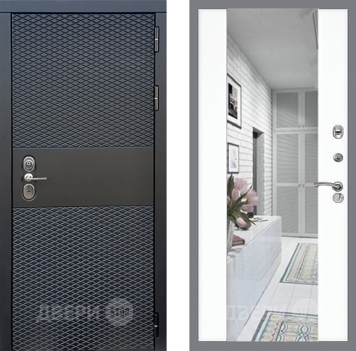 Дверь Стоп БЛЭК CISA Зеркало СБ-16 Силк Сноу в Краснознаменске