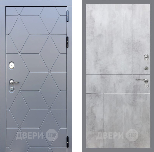 Входная металлическая Дверь Стоп КОСМО ФЛ-290 Бетон светлый в Краснознаменске