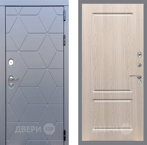 Входная металлическая Дверь Стоп КОСМО ФЛ-117 Беленый дуб в Краснознаменске