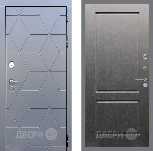 Входная металлическая Дверь Стоп КОСМО ФЛ-117 Штукатурка графит в Краснознаменске