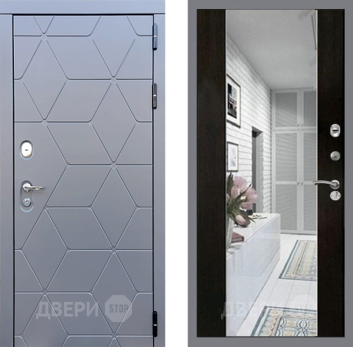 Входная металлическая Дверь Стоп КОСМО Зеркало СБ-16 Венге в Краснознаменске