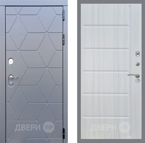 Входная металлическая Дверь Стоп КОСМО ФЛ-102 Сандал белый в Краснознаменске