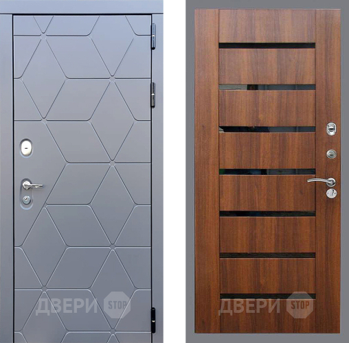 Входная металлическая Дверь Стоп КОСМО СБ-14 Орех бренди в Краснознаменске