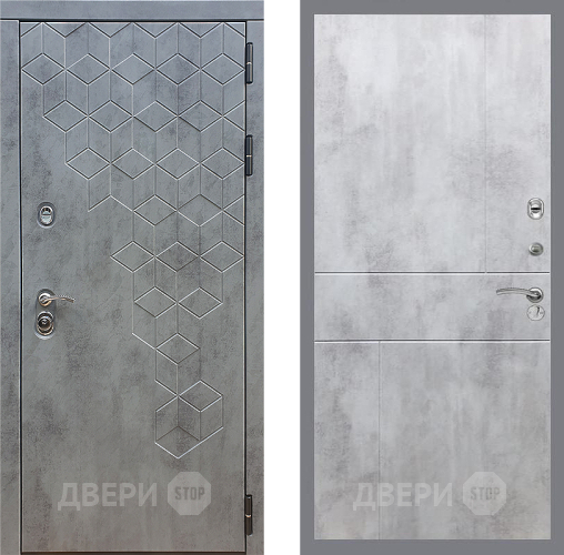 Входная металлическая Дверь Стоп БЕТОН ФЛ-290 Бетон светлый в Краснознаменске