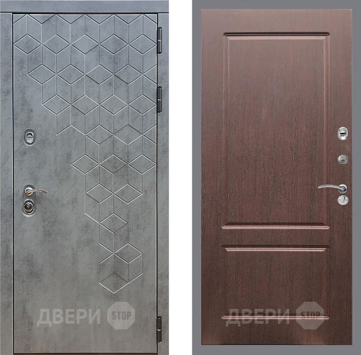 Входная металлическая Дверь Стоп БЕТОН ФЛ-117 Орех премиум в Краснознаменске