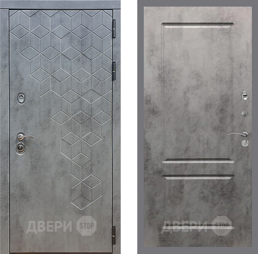 Входная металлическая Дверь Стоп БЕТОН ФЛ-117 Бетон темный в Краснознаменске