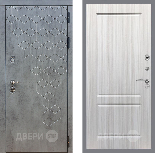 Входная металлическая Дверь Стоп БЕТОН ФЛ-117 Сандал белый в Краснознаменске