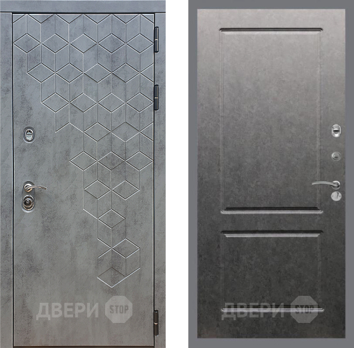 Входная металлическая Дверь Стоп БЕТОН ФЛ-117 Штукатурка графит в Краснознаменске