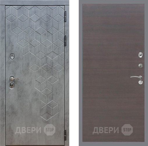Входная металлическая Дверь Стоп БЕТОН Гладкая венге поперечный в Краснознаменске
