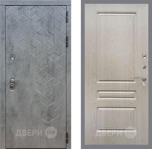 Входная металлическая Дверь Стоп БЕТОН ФЛ-243 Беленый дуб в Краснознаменске