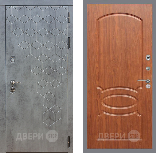Входная металлическая Дверь Стоп БЕТОН ФЛ-128 Береза мореная в Краснознаменске