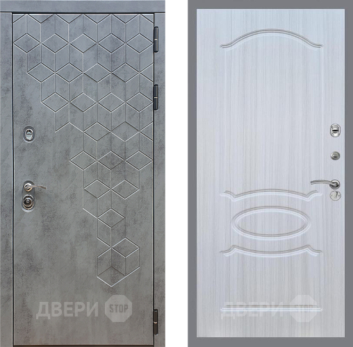 Входная металлическая Дверь Стоп БЕТОН ФЛ-128 Сандал белый в Краснознаменске