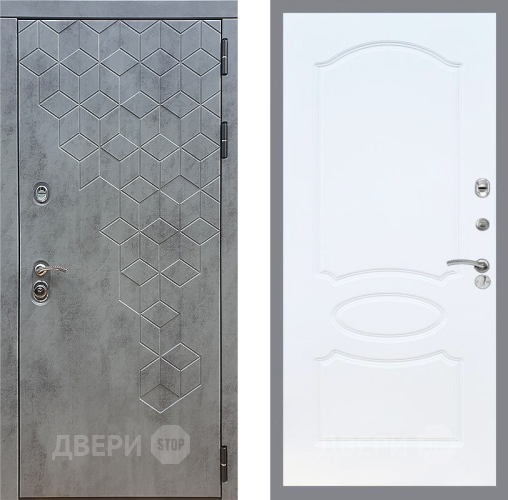 Дверь Стоп БЕТОН ФЛ-128 Белый ясень в Краснознаменске